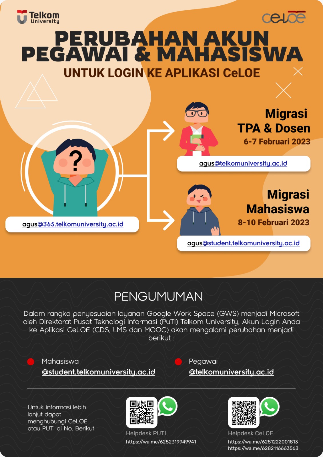 Perubahan Akun TPA, Dosen dan Mahasiswa